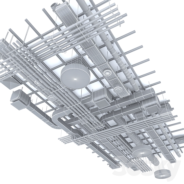 3d models Miscellaneous Pipes industrial ceiling