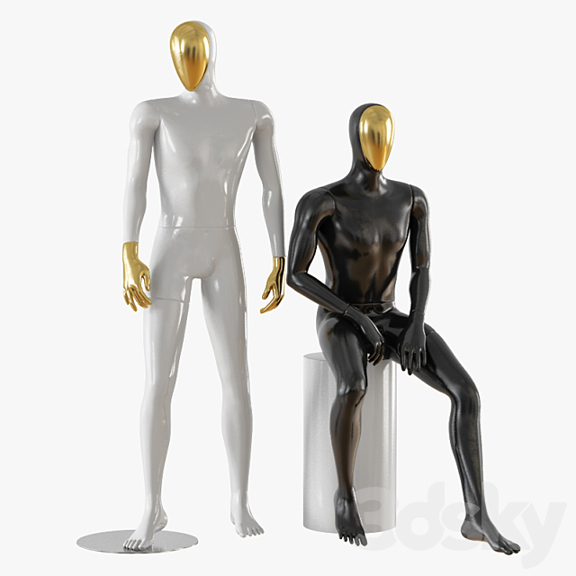 3d Models Shop Abstract Male Mannequin Gold Face 23