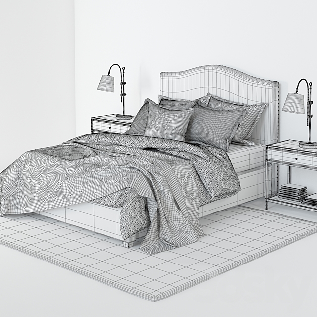 3d Models Bed Pottery Barn Raleigh Bed