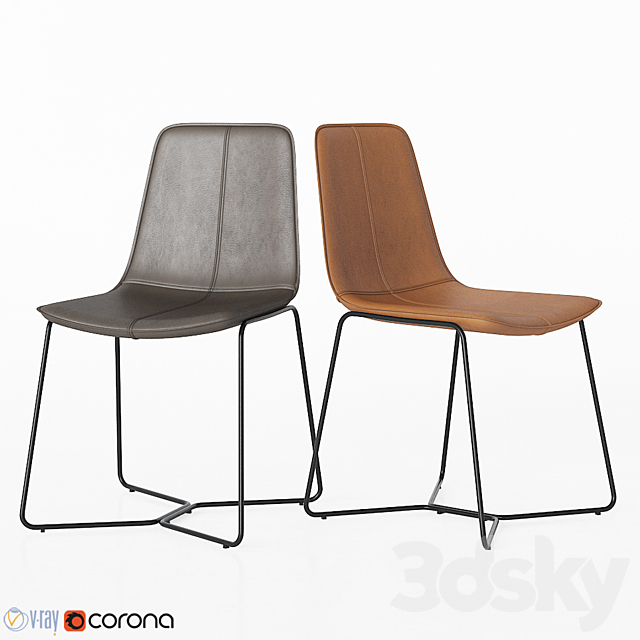 3d Models Chair Slope Leather Dining Chair Westelm