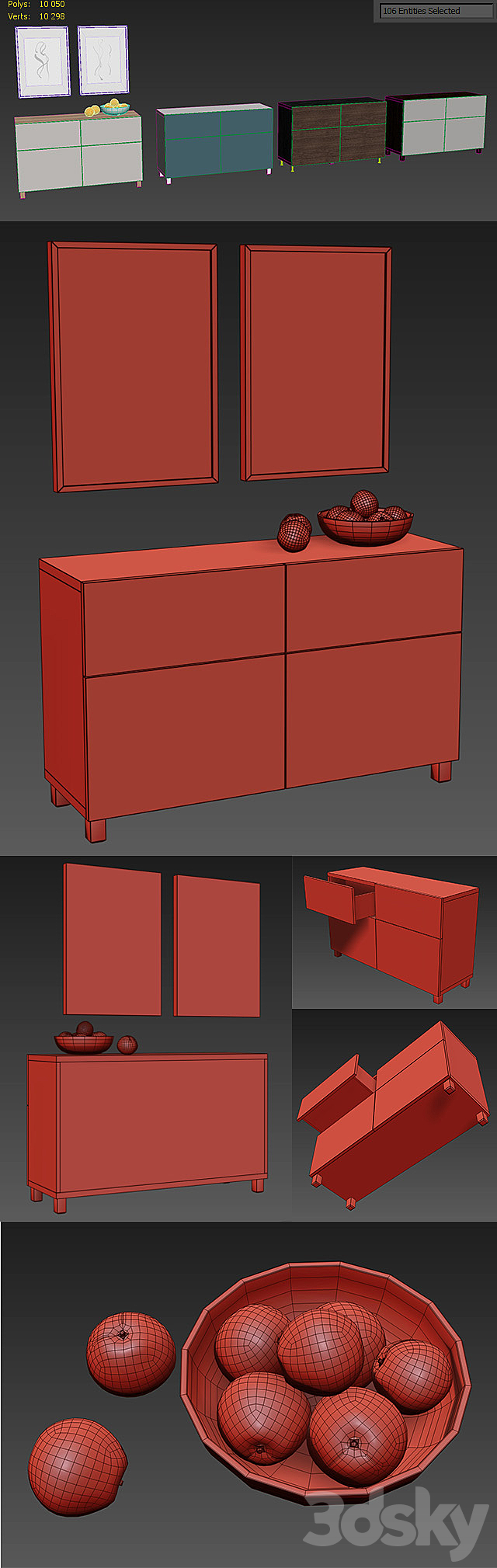 3d Models Sideboard Chest Of Drawer Ikea Besta Storage