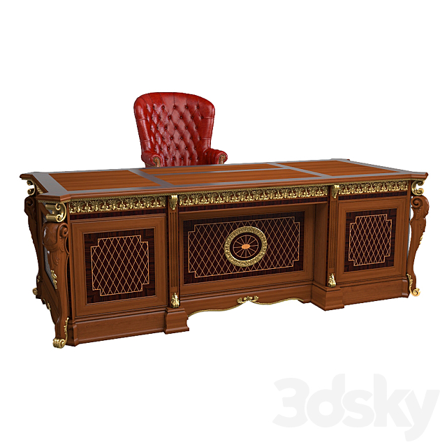 3d Models Office Furniture Arca Presidential Desk Presidental Armchair