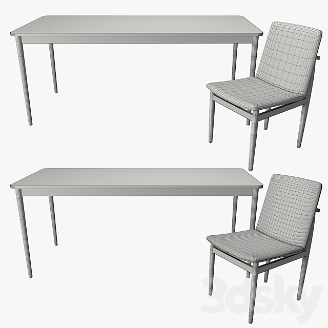 3d Models Table Chair West Elm Modern Farmhouse Dining Table