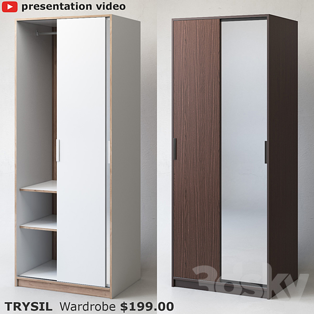 3d Models Wardrobe Display Cabinets Ikea Trysil Wardrobe