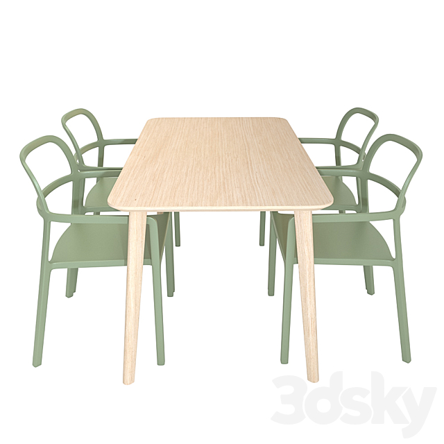 3d Models Table Chair Ikea Dining Set 01