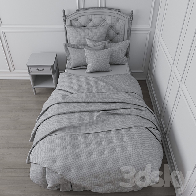 3d Models Bed Pottery Barn Blythe No Footboard Bed