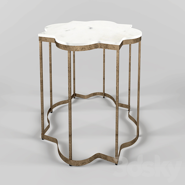 3d models Table White Marble Arabesque Side Table