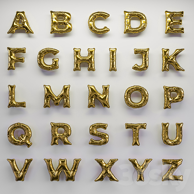 Alphabet Balloons Set Other Decorative Objects 3d Models