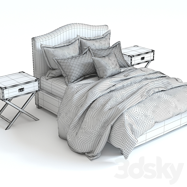 3d Models Bed Pottery Barn Raleigh Bed 3 Pink