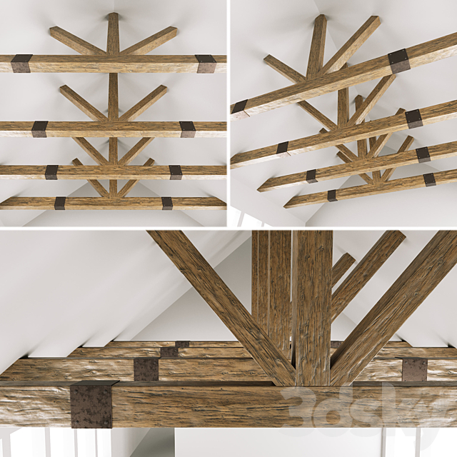 3d Models Other Decorative Objects Wooden Ceiling Beams For Barn