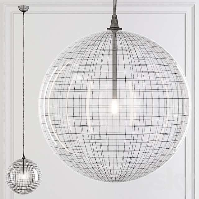 Restoration Hardware Glass Globe Mobile Pendant 14 Black Pendant