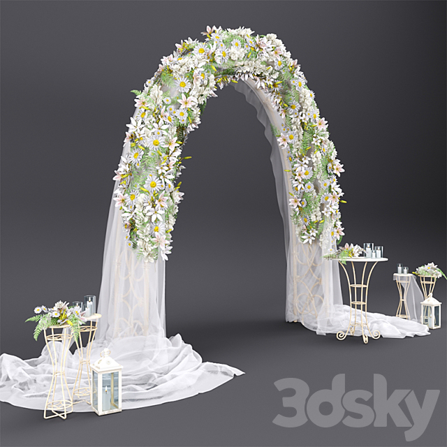 3d Models Other Wedding Arch With Flowers