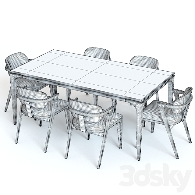3d models: Table + Chair - West Elm Adam Court Table and ...