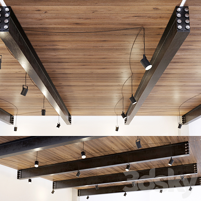 3d Models Other Decorative Objects Wooden Ceiling On Metal