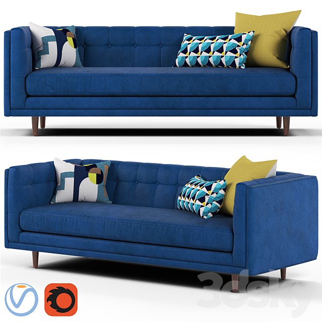3d Models Sofa Westelm Bradford Sofa