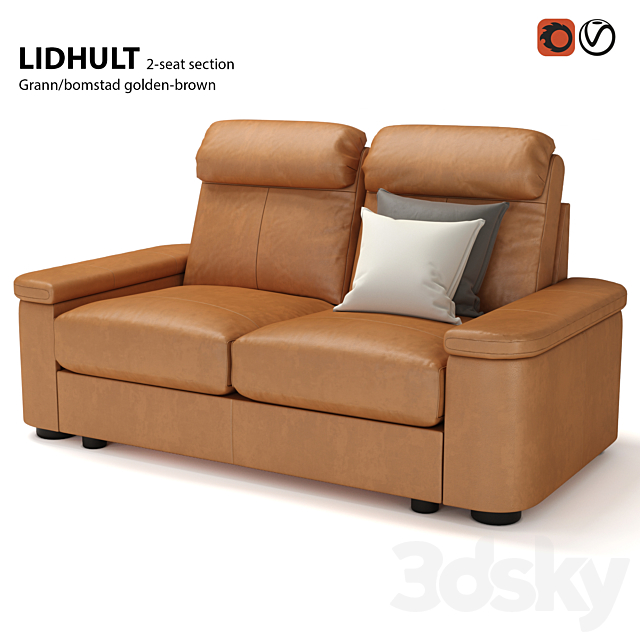 Ikea Lidgult Lidhult Sofa 3d, Ikea Orange Leather Sofa Bed