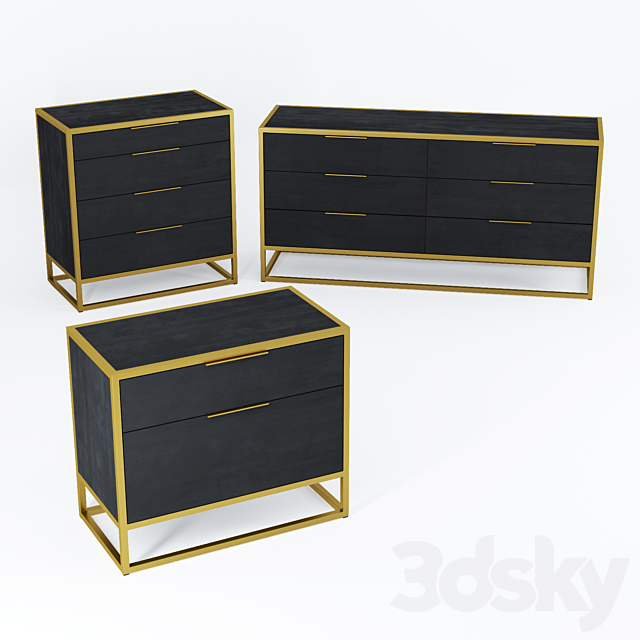 3d Models Sideboard Chest Of Drawer Crate And Barrel Oxford