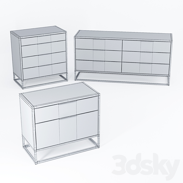 3d Models Sideboard Chest Of Drawer Crate And Barrel Oxford