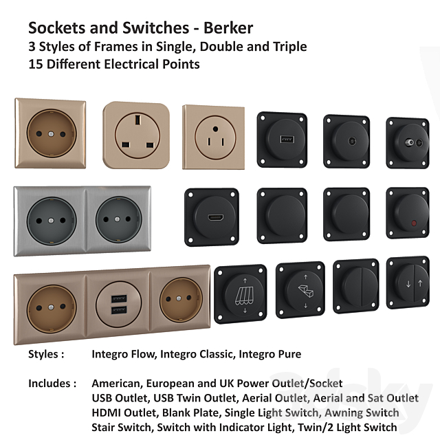 3d Models Miscellaneous Outlets And Switches