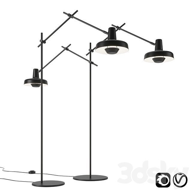Grupa Floor Lamp 3d Models, Bruno Double Arm Floor Lamp