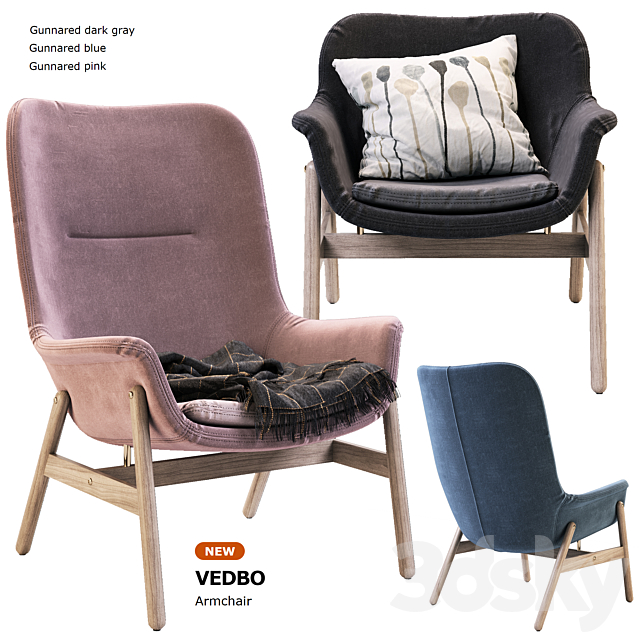 3d Models Arm Chair Vedbo Ikea Ikea Vedboo