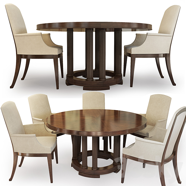 3d Models Table Chair Chair And Round Table Bridgeton