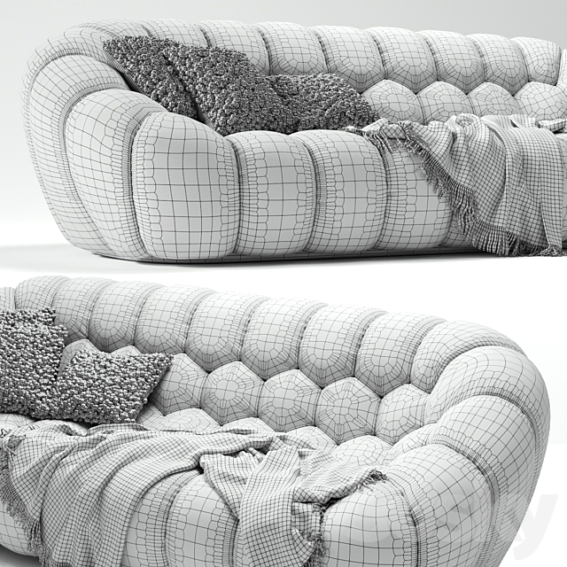 3d Models Sofa Bubble Cuir Sofa 4 Seats Roche Bobois
