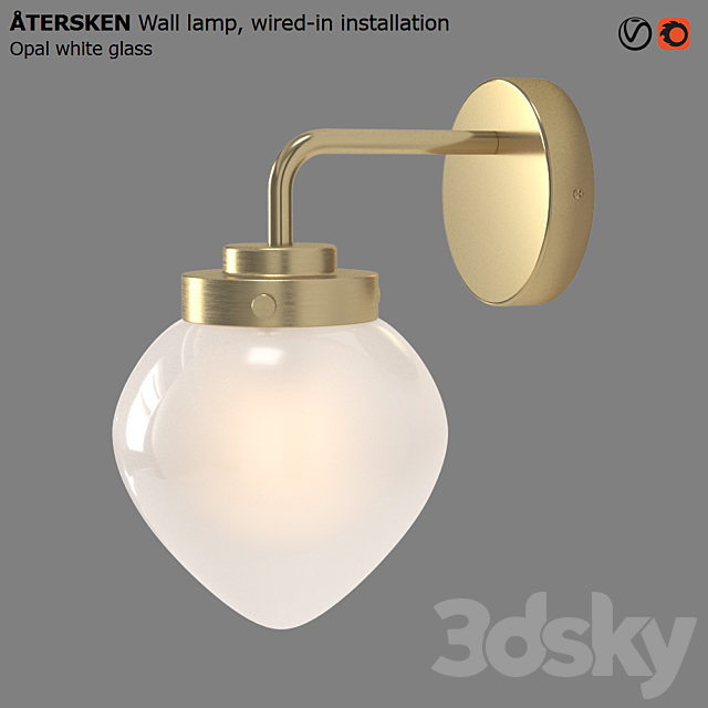 3d Models Wall Light Atersken Wall Lamp Ikea