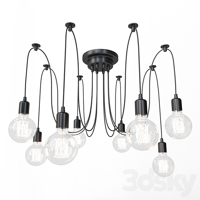 3d Models Chandelier Spider Web Pedant 8 Black For Refilling