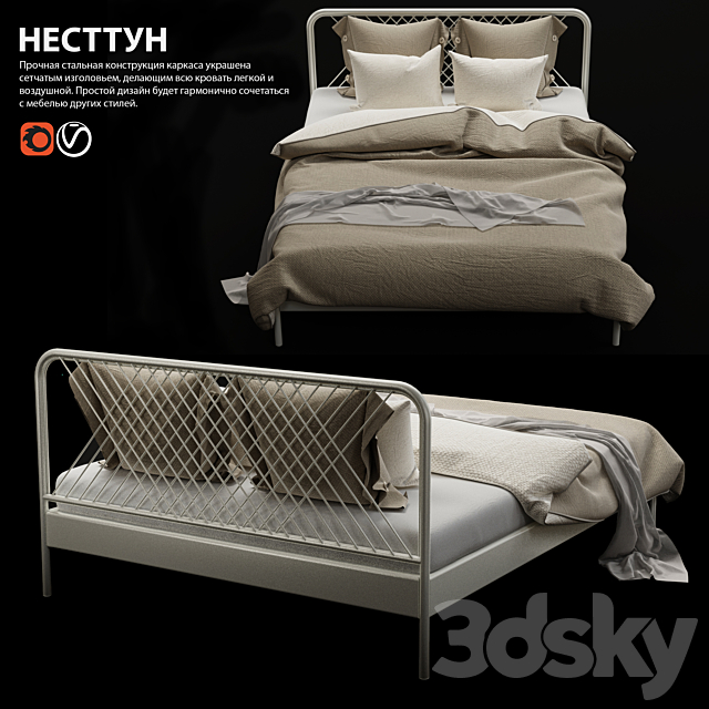 Ikea Nesttun Bed 3d Model Download 3d Model Ikea Nesttun Bed 102533 3dbaza Com