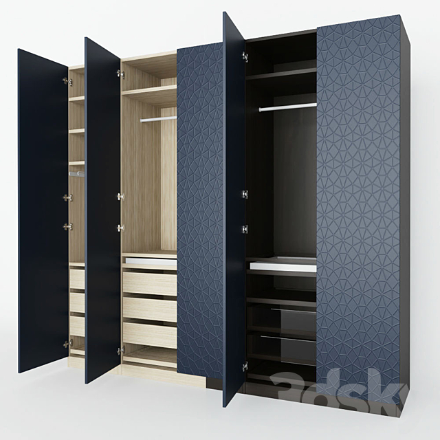 3d Models Wardrobe Display Cabinets Wardrobe Ikea Pax Wardrobe