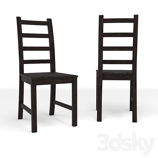 3d Models Chair Black Wooden Ikea Chair Kaustby Kaustby Chair