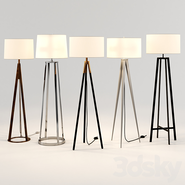 3d Models Floor Lamp Crate Barrel Floor Lamp Set 2