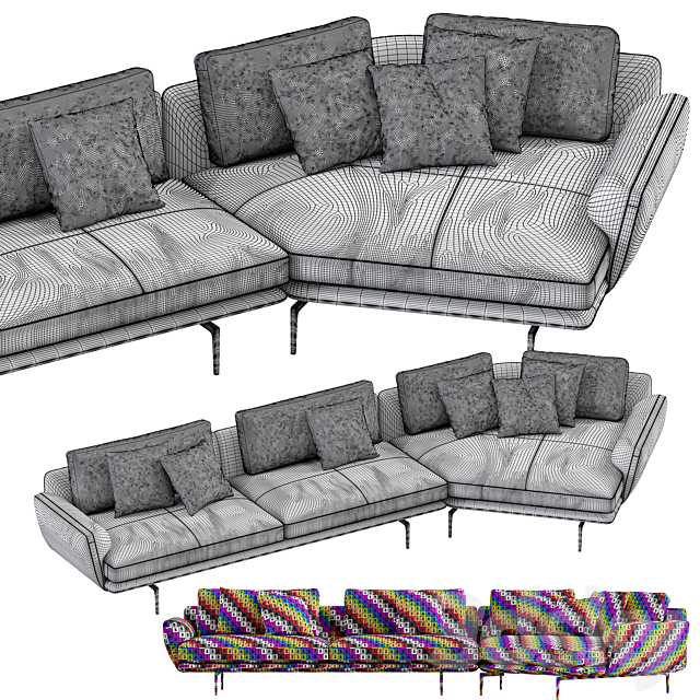 3d Models Sofa Poltrona Frau Get Back Sofa