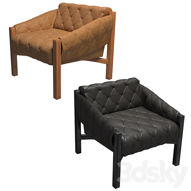 3d Models Arm Chair Abruzzo Leather Tufted Chair