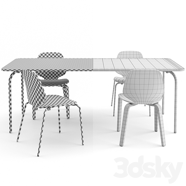 My Chair + My Table by Normann Copenhagen Table + Chair 3D Models