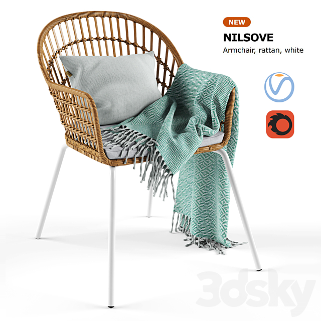 3d Models Chair Armchair Rattan Nilsove Ikea