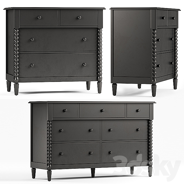 3d Models Sideboard Chest Of Drawer Crate Barrel Jenny Lind