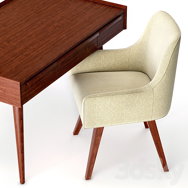 3d Models Table Chair Crate And Barrel Harvey And Tate Home Office