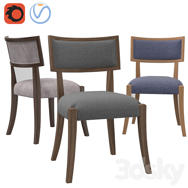 3d Models Chair Rh Classic Klismos Fabric Side Chair