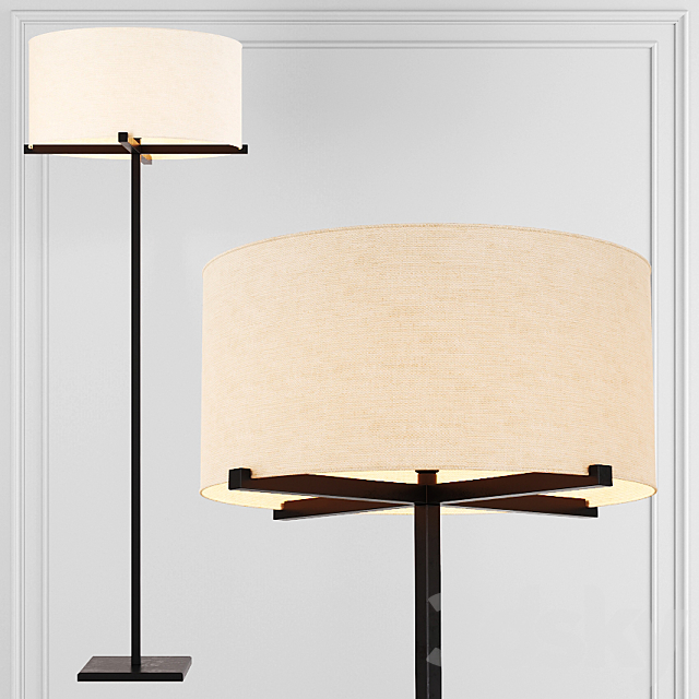 3d Models Floor Lamp Restoration Hardware Pauillac Drum Shade