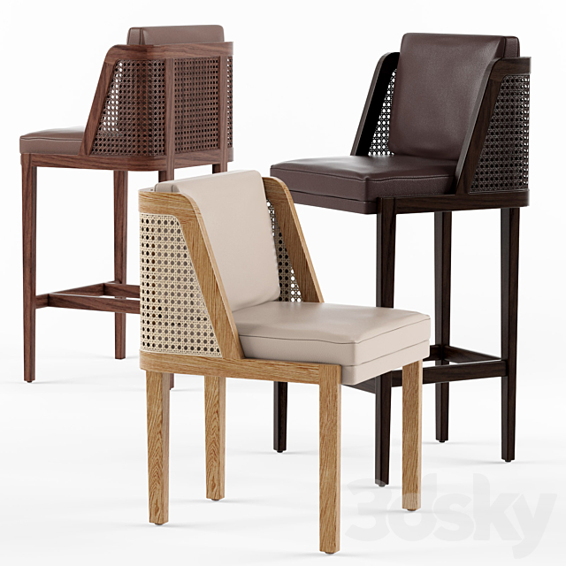 3d Models Chair Throne Rattan Dining Chair And Barstool