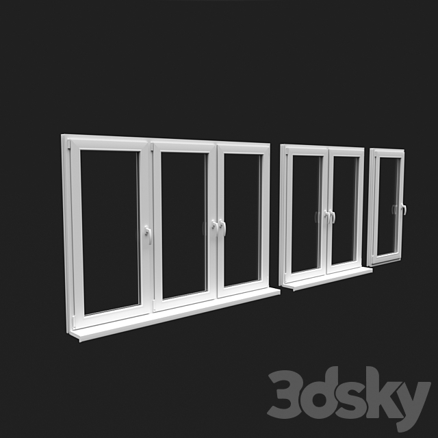 3d Models Windows Pvc Windows With Standard Windowsill