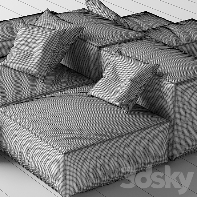 3d Models Sofa Living Divani Extrasoft Piero Lissoni Composition1