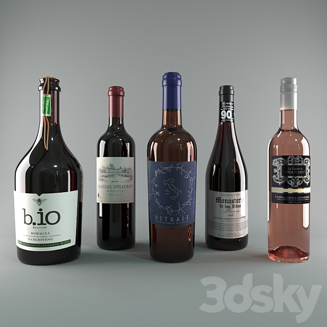 3d Models Food And Drinks Wine Bottles