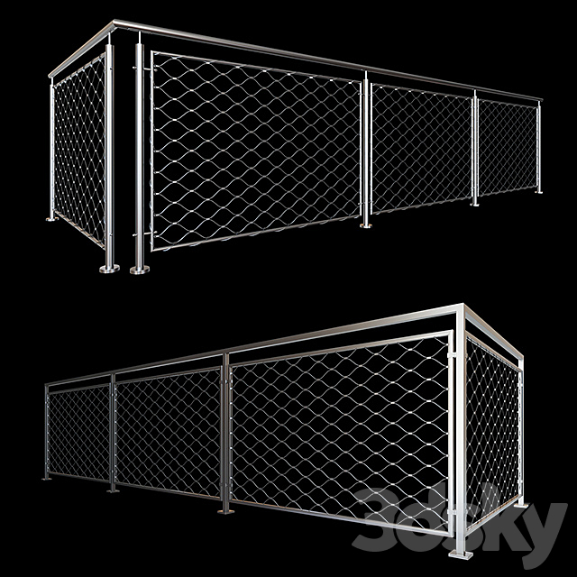 3d Models Fence Railing Mesh Stainless Steel Cable