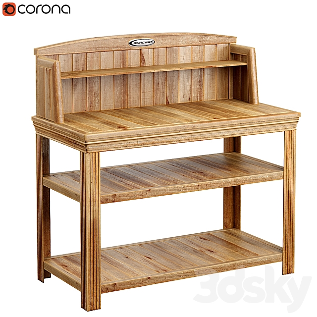 3d Models Other Cedar Potting Bench