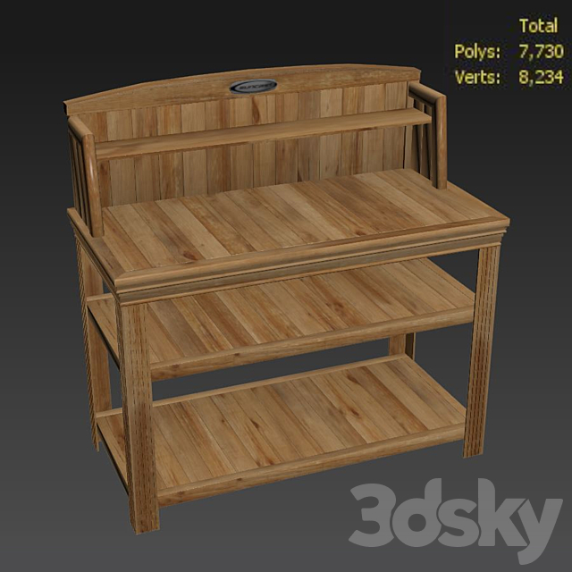 3d Models Other Cedar Potting Bench
