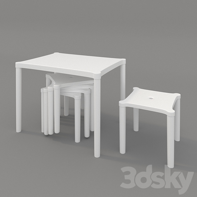 Ikea Utter Set Table Chair 3d Models, Ikea Stool Weight Limit