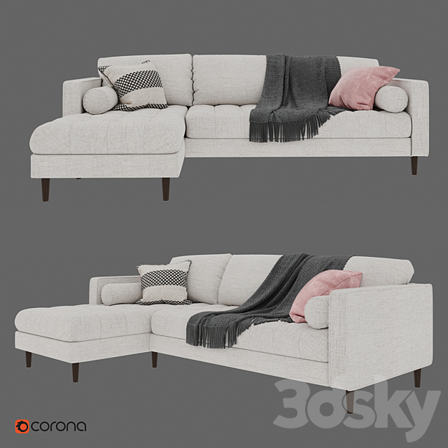 3d Models Sofa Sven Birch Ivory Sectional Sofa